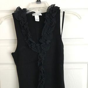 Black ruffle rubbed tank (item 046)